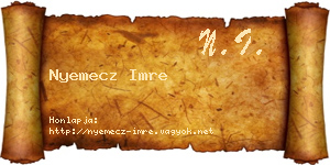 Nyemecz Imre névjegykártya